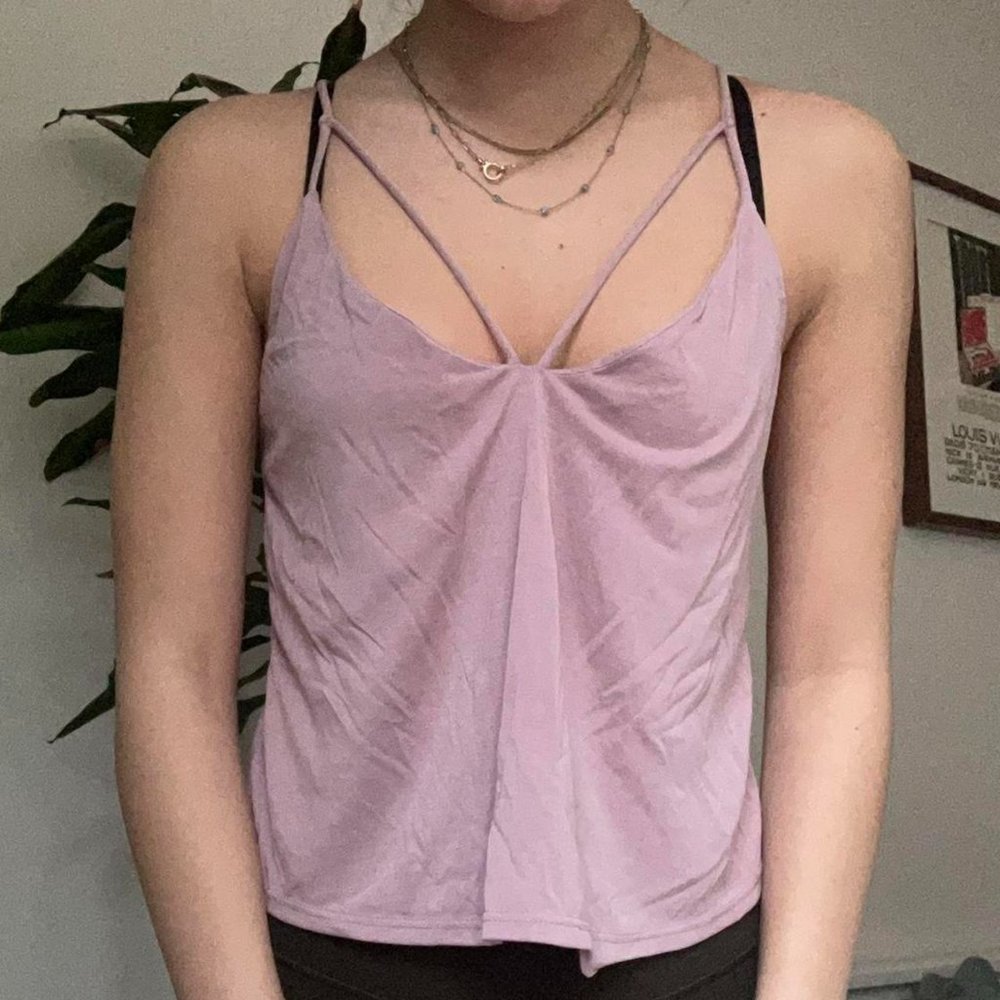 light mauve strappy cami top